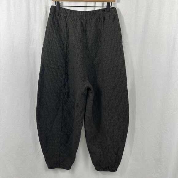 Black Crane Quilted Wide Balloon Pants Sumi Black Womens Size L Lounge Comfort - Picture 2 of 14